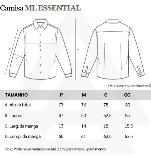 Tabela de Medidas