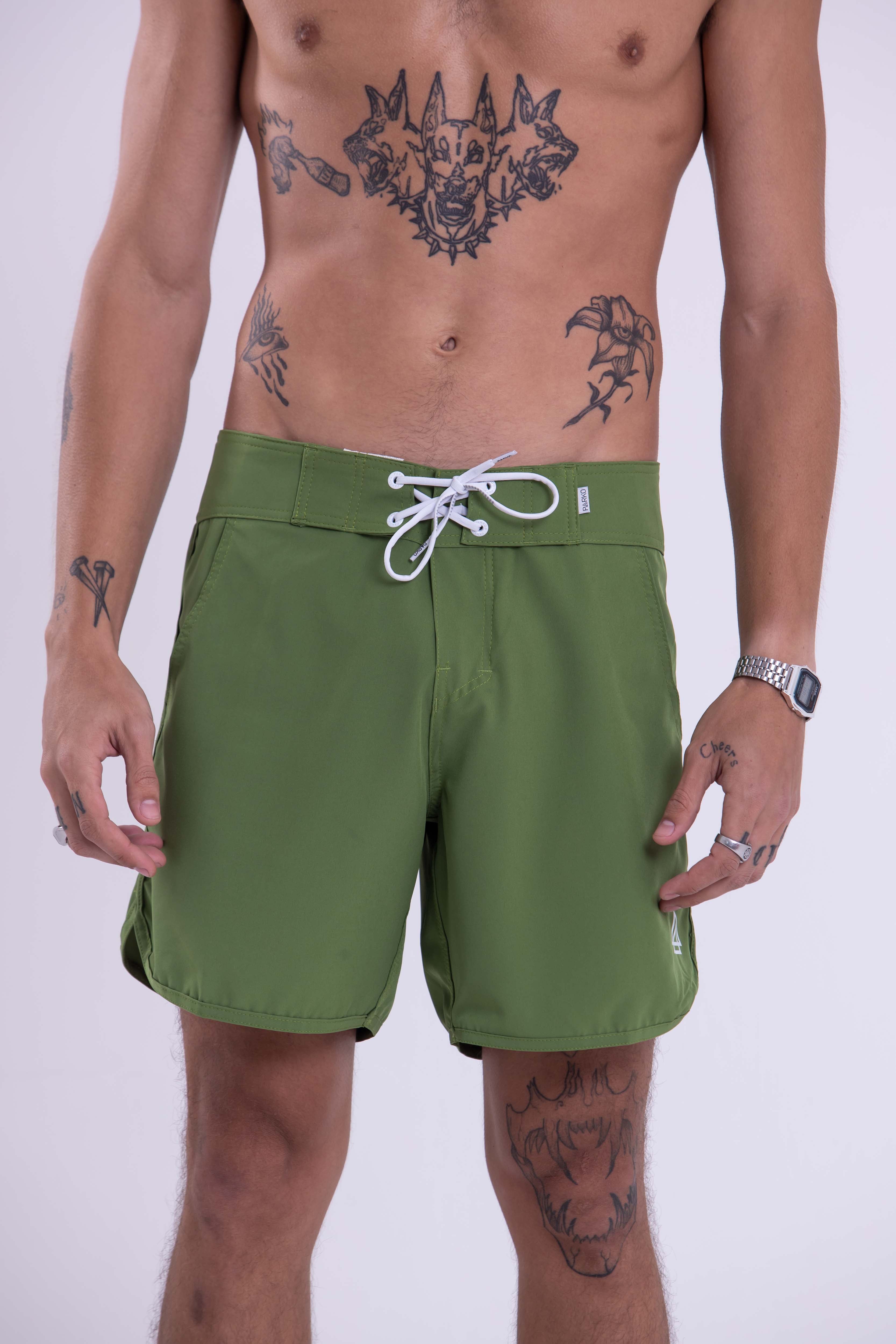 BOARDSHORT SURF RETRÔ OLIVA